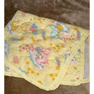 Vintage Care Bears Quilt Yellow 1983 Comforter Coverlet Curity